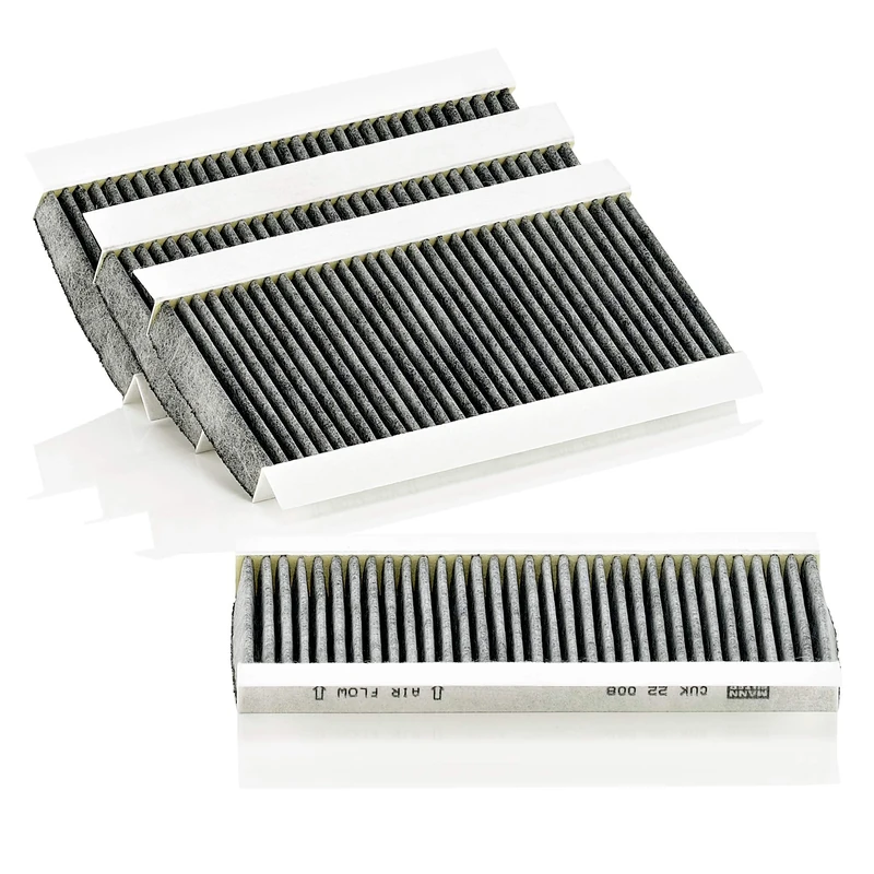 MANN-FILTER CUK 22 008-4 Cabin Air Filter - Pollen Filter with Activated Carbon (set of 4) for Cars + Transporters