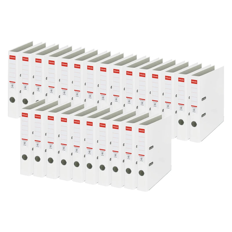 Esselte Essentials 50mm A4 Plastic Lever Arch Files White - Pack of 25