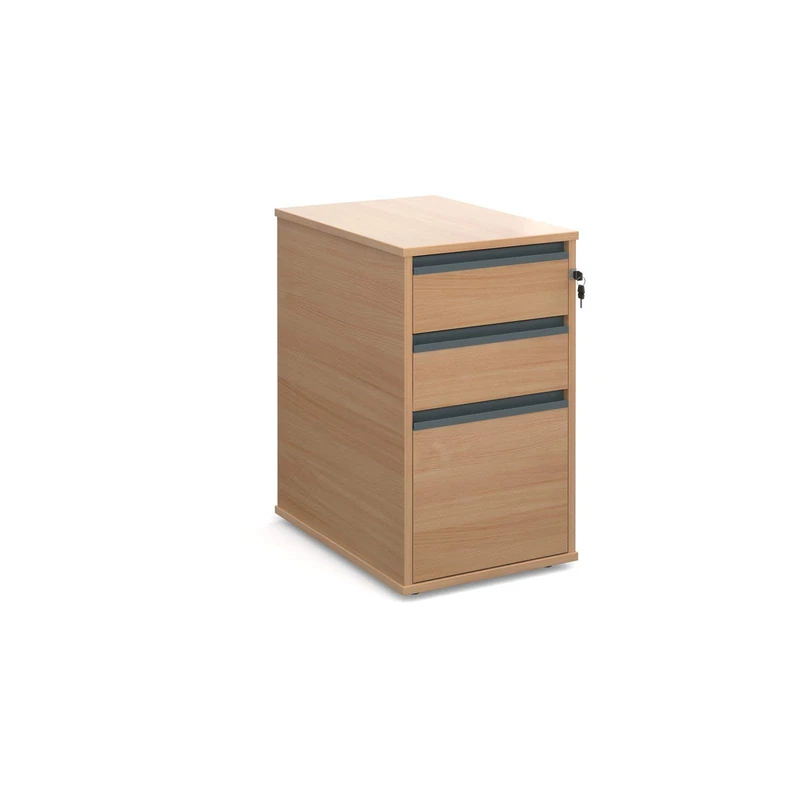 DAMS 3 Drawer Desk End Pedestal-Beech, 60x102x72.5 cm