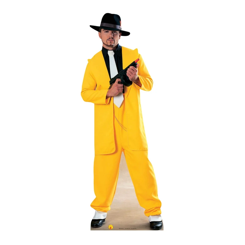 Star Cutouts SC212 Gangster in Yellow Suit Cardboard Cutout – Gatsby 1920s Party Decoration, Gangster Theme Display & Photo Prop - Image 1