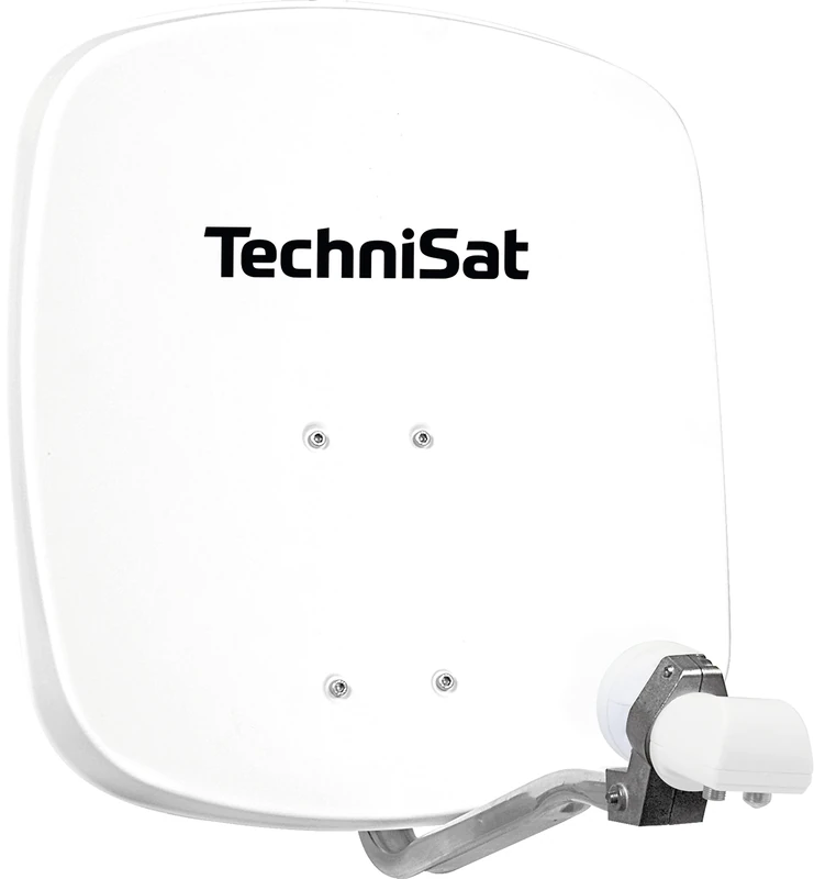 TechniSat DIGIDISH 45 - Satellite Dish for 2 participants (45 cm Compact Satellite System - Complete Kit with Wall Mount and Universal Twin LNB) White Polar