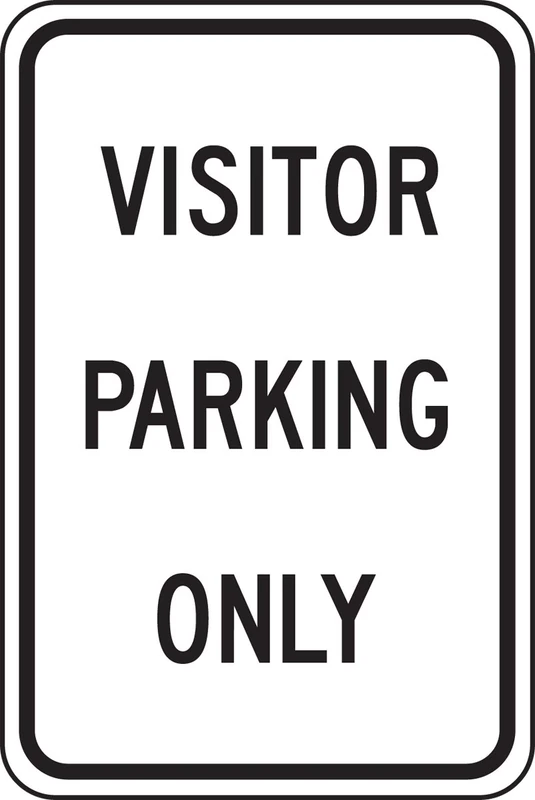 Accuform FRP241RA Engineer-Grade Reflective Aluminum Parking Sign, Legend"Visitor Parking ONLY", 18" Length x 12" Width x 0.080" Thickness, Black on White