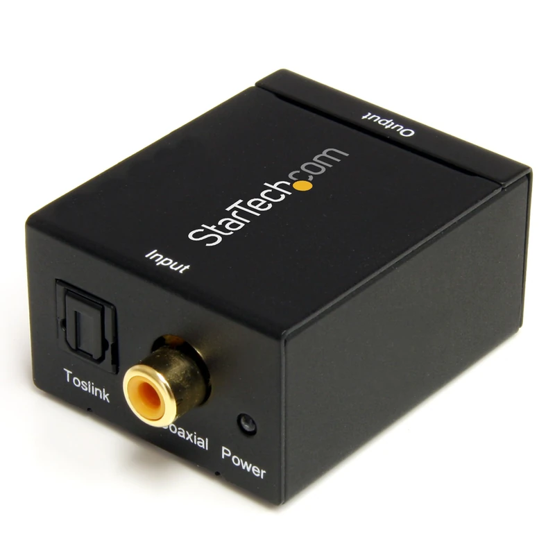 StarTech.com SPDIF Digital Coaxial or Toslink Optical to Stereo RCA Audio Converter - Digital Audio Adapter (SPDIF2AA), black - Image 1