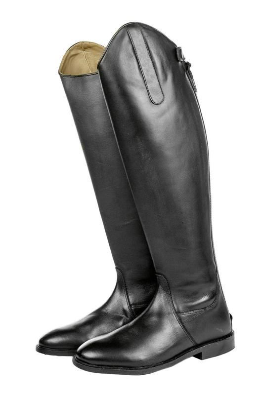HKM Italian Men's Riding Boots Soft Leather, Standard Length/Width, Black, 44