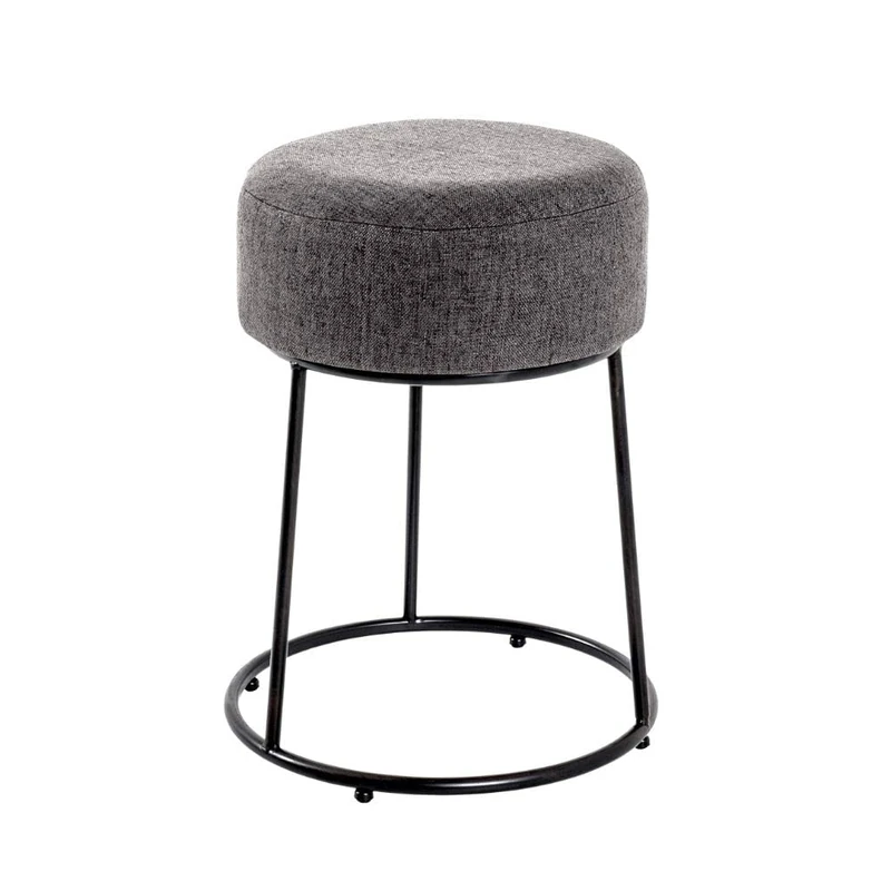 HAKU Stool Anthracite, Black, Mdf, Metal - Dim.: H 46 cm X Ø 30 cm, Style: Art Deco