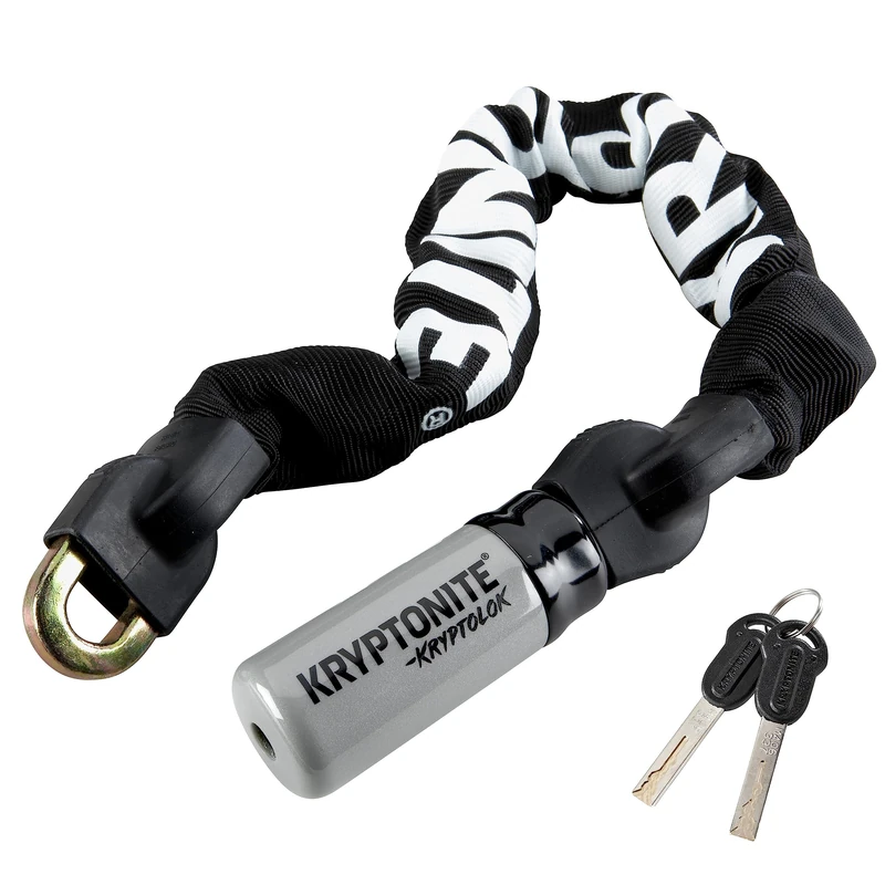Kryptonite Kryptolok 9.5mm Bike Chain Lock, 1.8FT/3FT Long Heavy Duty Anti-Theft Sold Secure Gold Bicycle Chain Lock with Keys for Bike, Motorcycle, Scooter, Bicycle, Door, Gate, Fence