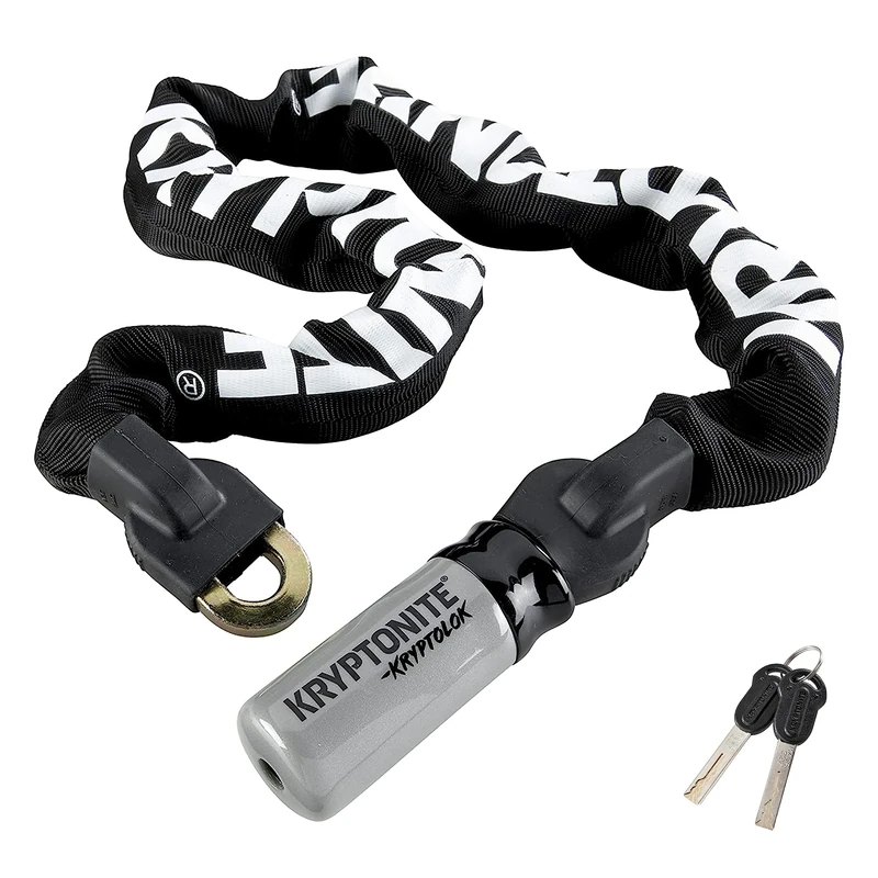Kryptonite Kryptolok 9.5mm Bike Chain Lock, 1.8FT/3FT Long Heavy Duty Anti-Theft Sold Secure Gold Bicycle Chain Lock with Keys for Bike, Motorcycle, Scooter, Bicycle, Door, Gate, Fence