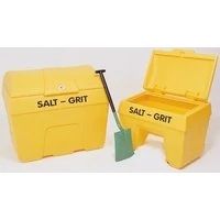 Winter Salt and Grit Bin with Hopper Feed 400 Litre Yellow 317071
