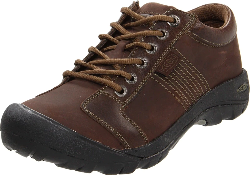 KEEN Men's Austin Low Height Leather Oxfords, Chocolate Brown, 7.5
