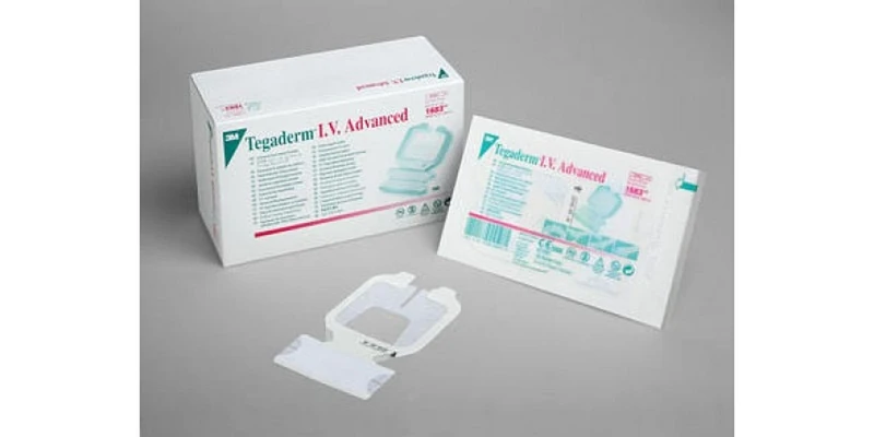 3 M 34947 Tegaderm Iv Dressing Advanced Clear Film for Lines Peripherals, 6.5 x 7 cm, Pack of 100
