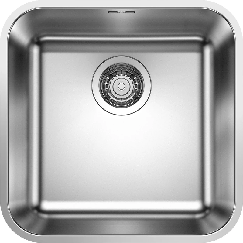 BLANCO Supra 400-U | Stainless Steel Sink | Installation Type: undermount Installation | for 45 cm Wide Base cabinets | Resistant to Scratches | Spacious Bowl Volume | [43x43x18.4 cm]