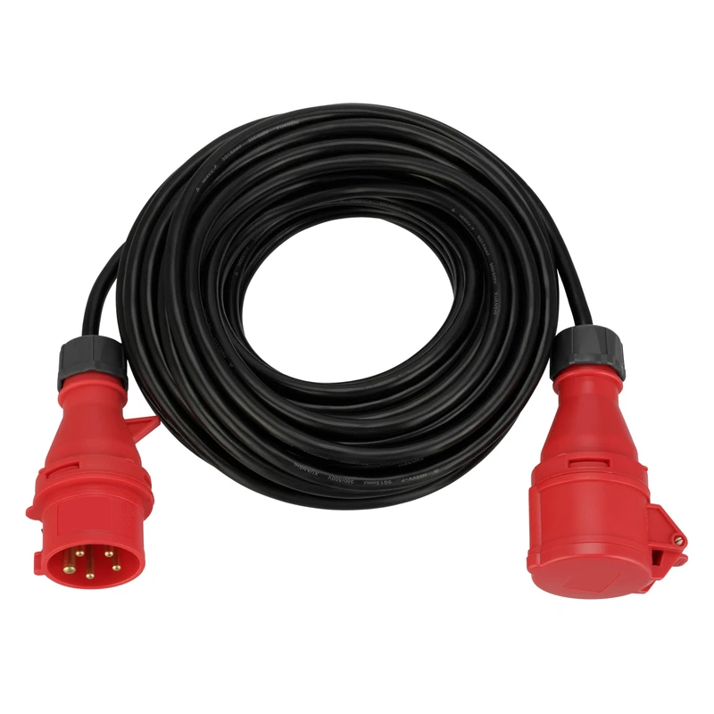 REV 0063201 CEE Extension Cable 400 V for Outdoor Use IP44 20 m 11000 W Black