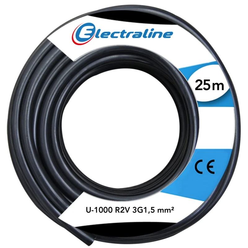 Electraline 20218278D Electrical Cable 1.5 mm² 3-Strand - 25 m - Image 1