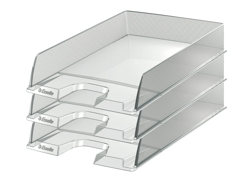 Esselte A4 Letter Tray, Glass Clear, Pack of 10, Europost Range, 623603