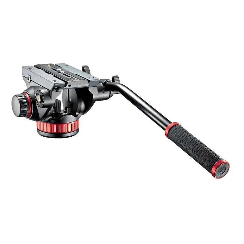 Manfrotto MVH502AH Video Head with Flat Base and Fixed Lever, Video Head for Compact Video Cameras and DSLR Cameras, for Filming, Videography, Content Creation, Vlogging, Live Streaming, Black