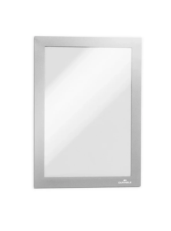 Durable DURAFRAME Self-Adhesive Magnetic Frame | A5 Format In Silver | Pack of 10 Frames | Document Frame for Professional Internal Signage