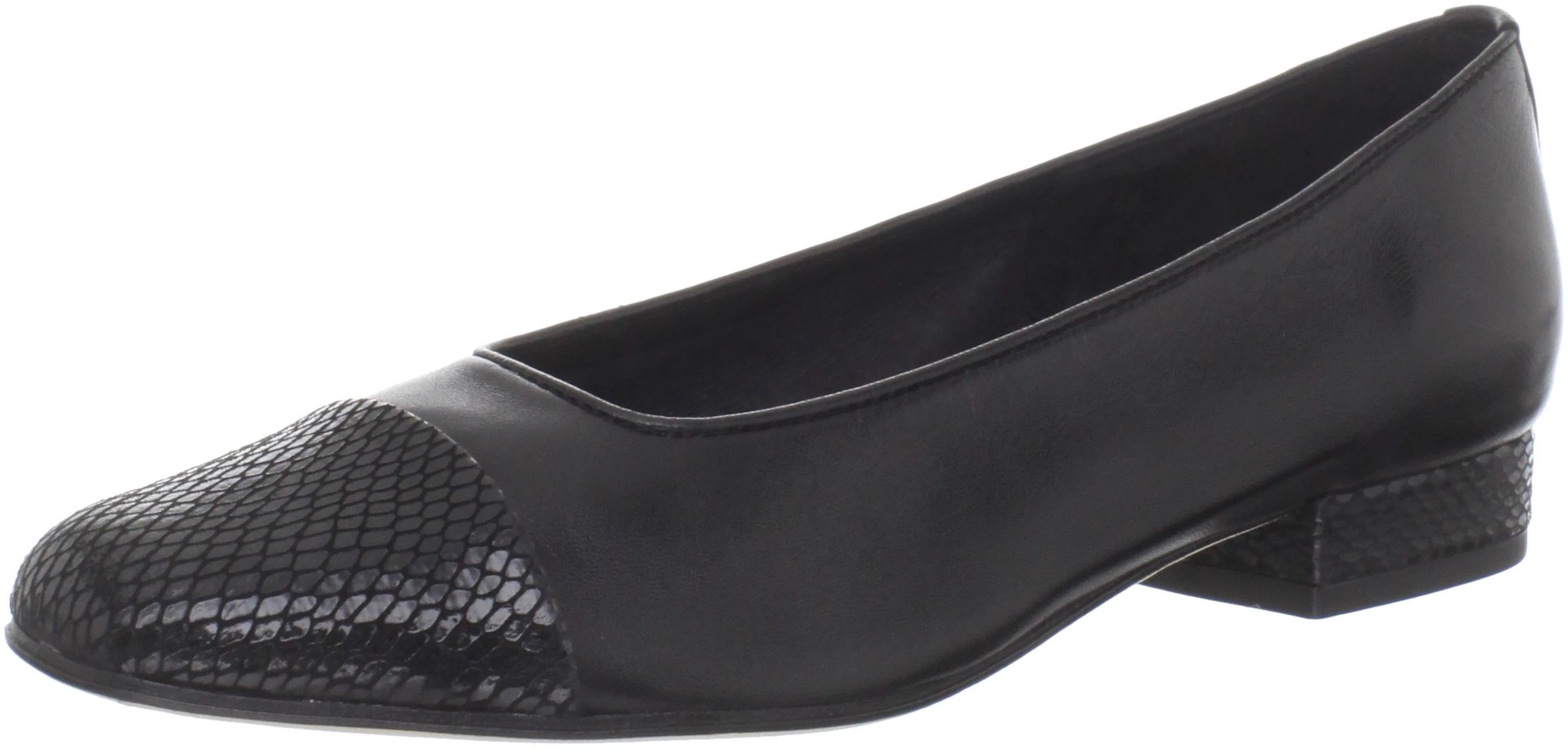 VANELi Women's FC-313 Flat, Black Nappa/Black Squama Print Tip, 9 Wide