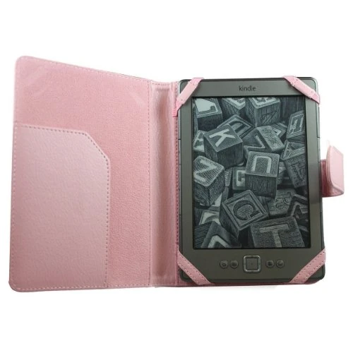 TECHGEAR Kindle PU Leather Folio Case Cover With Magnetic Clasp made for Amazon Kindle eReaders 12th - 4th Generation (2024-2011) & Kindle Paperwhite with 6 inch Screen (LIGHT PINK, Kindle eReader)