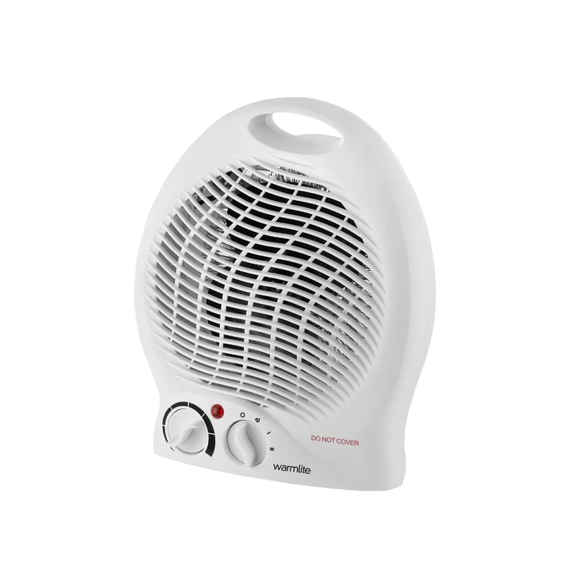 Warmlite Thermo Fan Heater with 2 Heat Settings and Overheat Protection, White, 2000 W