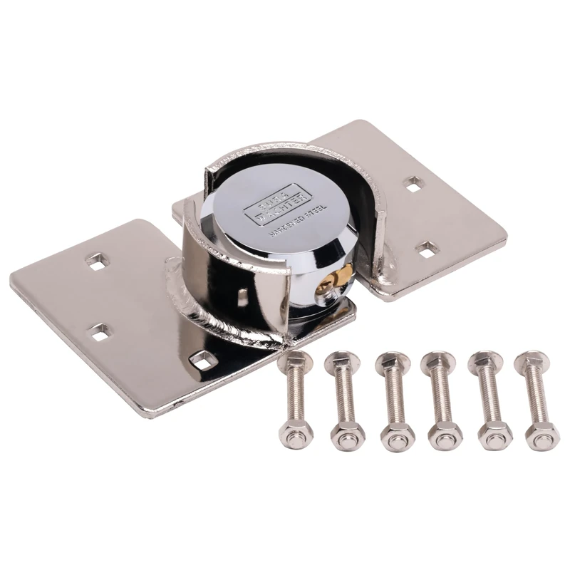 Sterling PHS104E 73 mm Round Shackleless Padlock and Hasp Solution Pack, Silver