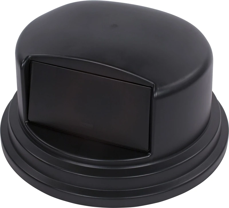 CFS 34105703 Bronco Polyethylene Dome Lid, 27-1/4" Diameter x 14-1/2" Height, Black, For 55 Gallon Trash Containers
