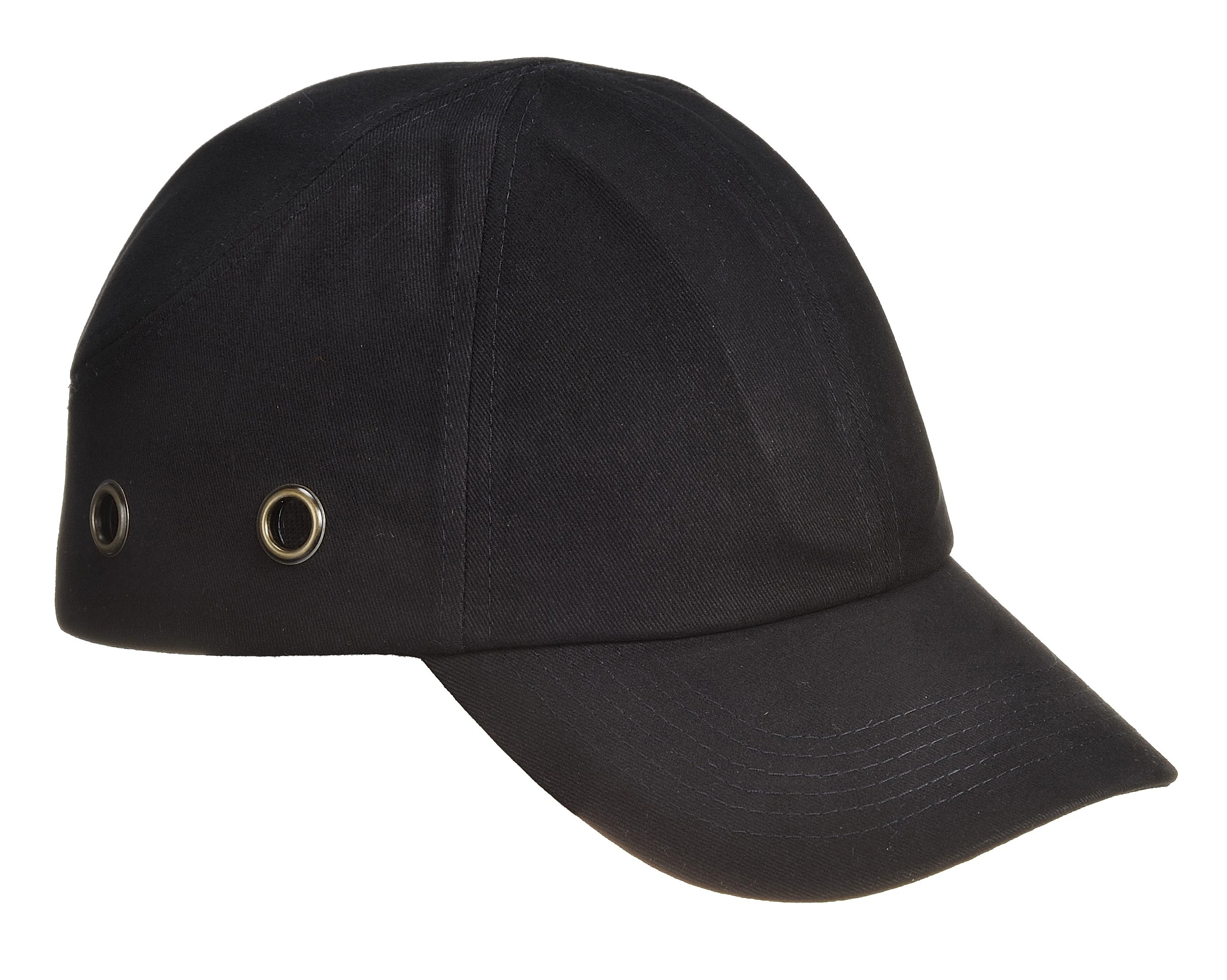 Portwest PW59 Lightweight EVA Safety Work Bump Cap with Long Peak - Adjustable Workwear Ventilated Hat, Black