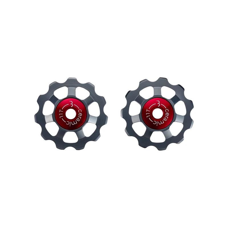 BBB Cycling 11-T Ceramic 7075 Aluminium Alloy Derailleur Jockey Wheels SRAM Shimano and Campagnolo Compatible Pulleys Ceramic Bearings 9- 10- and 11-Speed AluBoys BDP-22, Grey - Image 1