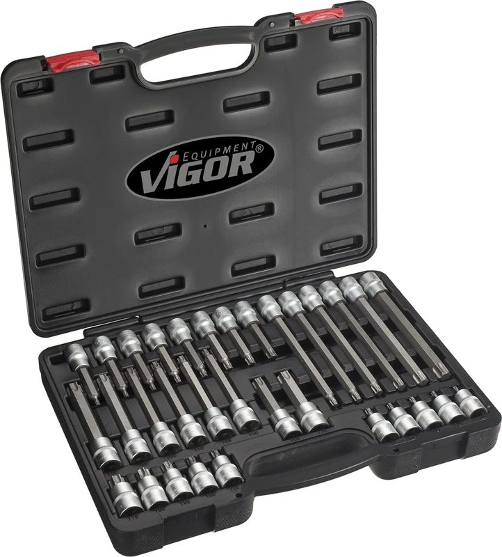 Vigor V1917 Torx Screwdriver Socket Assortment Set, 1/2"
