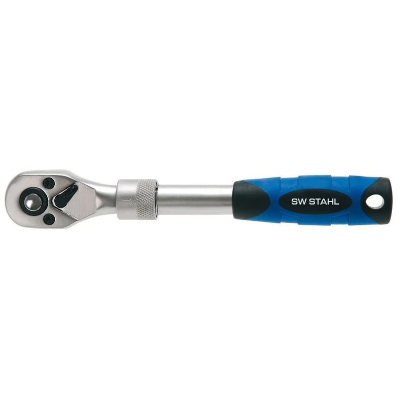 SW-Stahl 05916L Reversible Ratchet, 1/2 Inch, Fine-Toothed with 72 Teeth, Telescopic Ratchet, Clockwise and Anti-clockwise Rotation, Chrome Vanadium Steel - Image 1