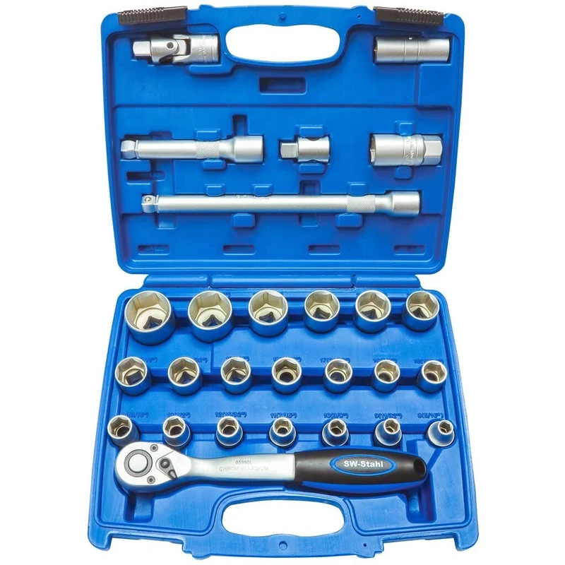 SW-Steel-Socket Set, Chrome Vanadium, 07624L