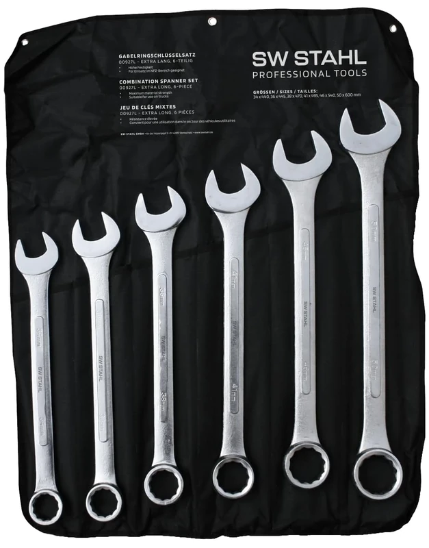 SW-Stahl 00927L Carbon-Steel Combination Spanner Set