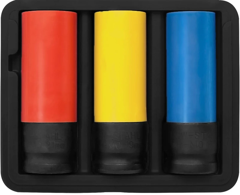 SW Steel Wheel nut Insert with Protective Sleeve and Cap, 3 Pieces, 17-19 - 21 mm, 07870L