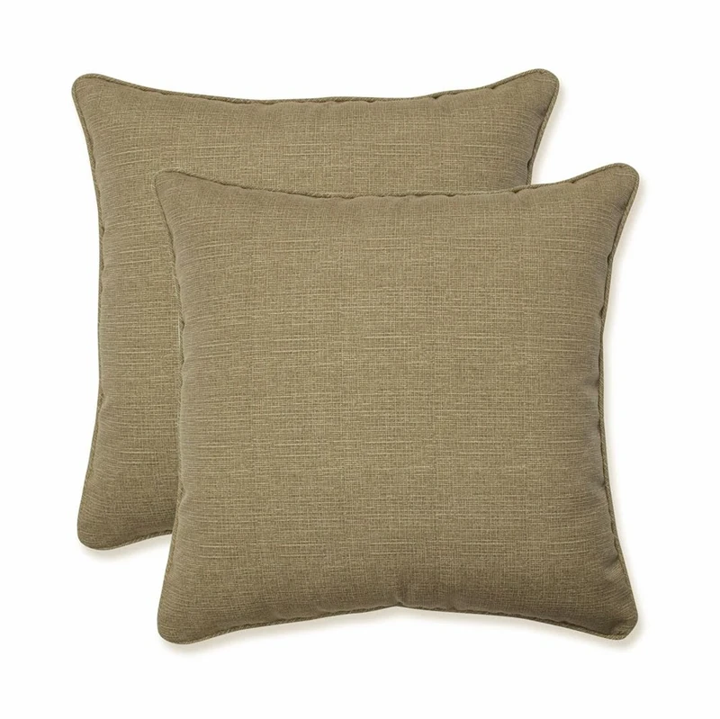Pillow Perfect Padded Throw Cushions, Polyester, Tan, 18.5'' x 18.5''