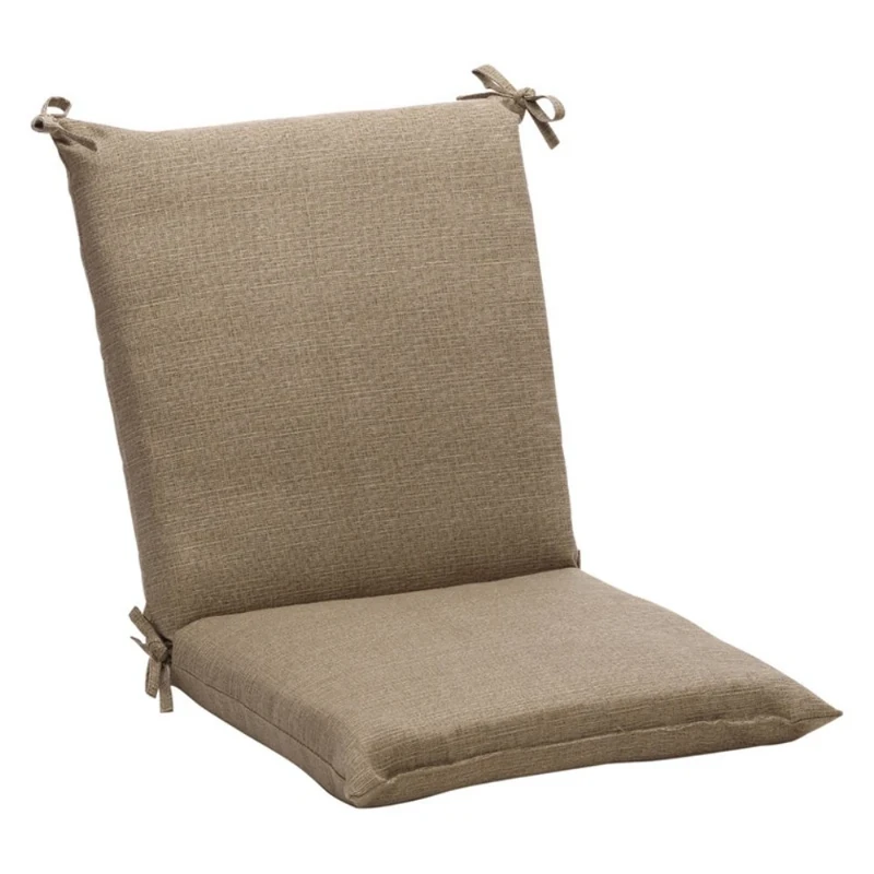 Pillow Perfect Outdoor/Indoor Monti Chino Square Corner Chair Cushion, 36.5" x 18", TAN