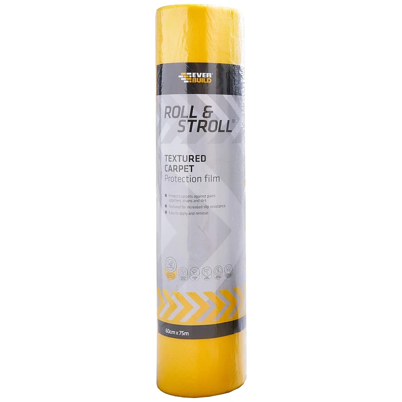 Everbuild Roll and Stroll Textured Non-Slip Carpet Protector, Yellow, 600 mm x 75 m