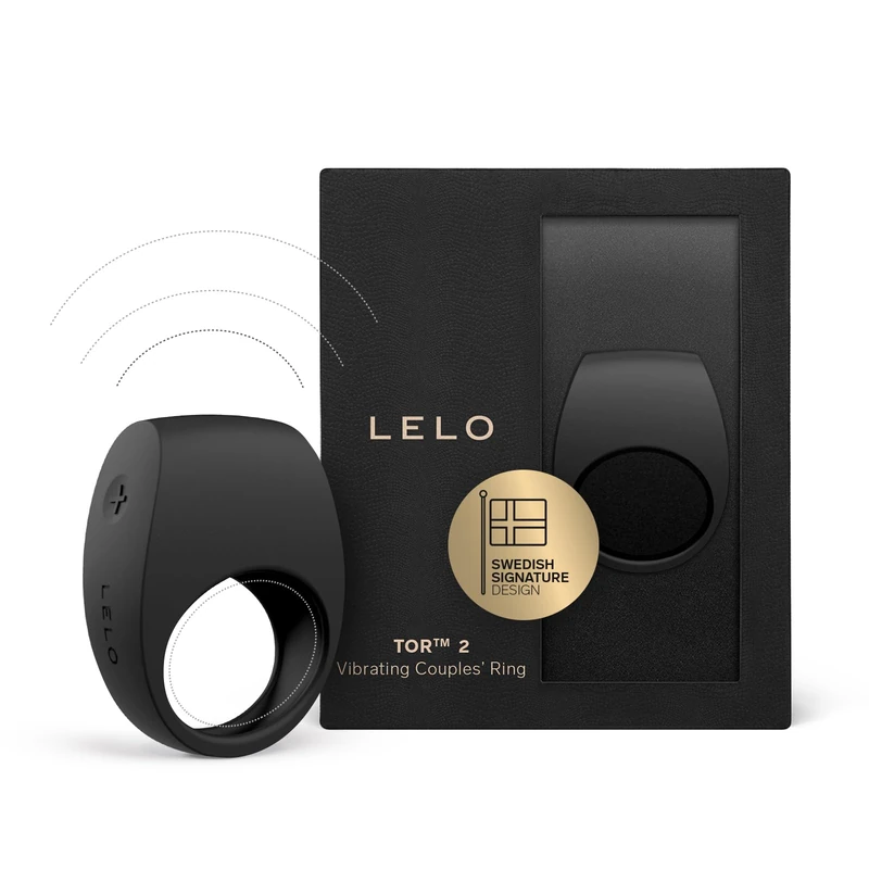 LELO TOR 2 Intimate Vibrating Cock Ring, Reusable Sex Toys for Couples, Love-Ring with 29 mm / 1.1 inch Diameter for More Bedroom Fun (Black)