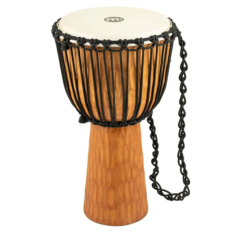 Meinl Percussion Rope Nile Djembe - Very Large Handdrum - With Goat Head - Diameter 13 Inches - Mahogany, Natural (HDJ4-XL)