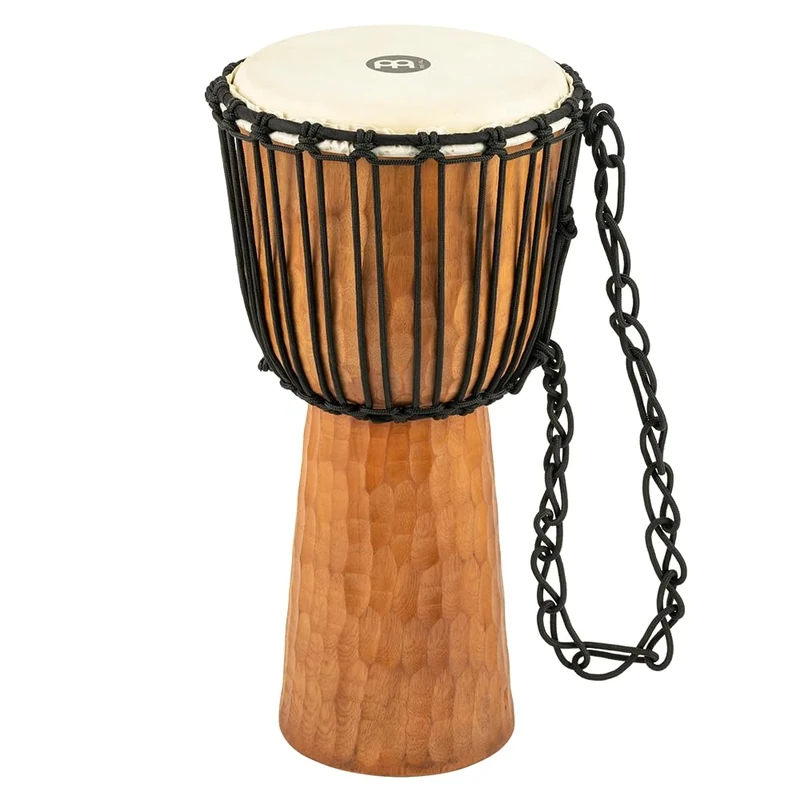 Meinl Percussion Rope Nile Djembe - Medium Sized Handdrum - With Goat Head - Diameter 10 Inches - Mahogany, Natural (HDJ4-M)