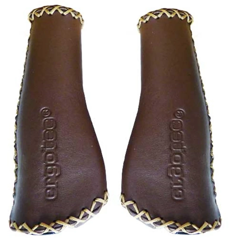 ergotec ALS-09/2 Handlebar Grip Leather Craton 135/135mm - Brown, 135/135mm