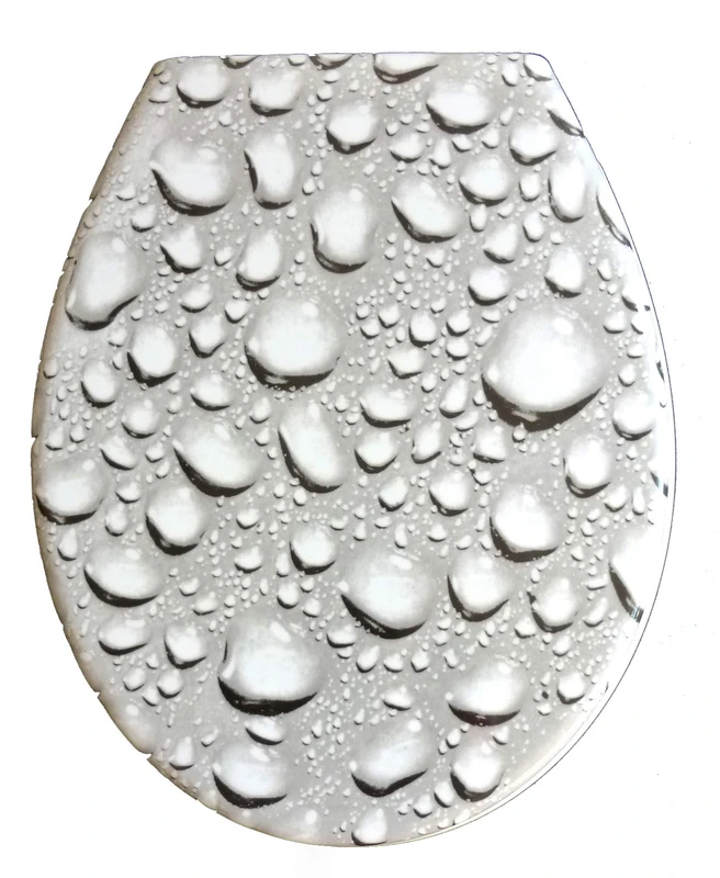 ADOB thermoset toilet seat "Drops" with soft-close-mechanism, removable for easy cleaning, 59853 - Image 1