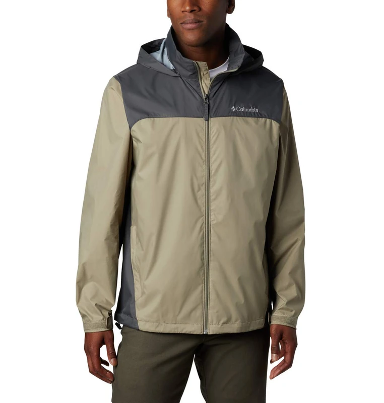Columbia Men's Glennaker Lake Rain Jacket, Tusk/Grill, XL Tall