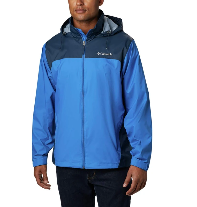 Columbia Men's Glennaker Lake Rain Jacket, Blue Jay/Columbia Navy, L Tall