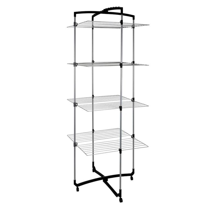 Metaltex 38 m Faro 4-Tier Folding Laundry Tower Airer Dryer, Silver