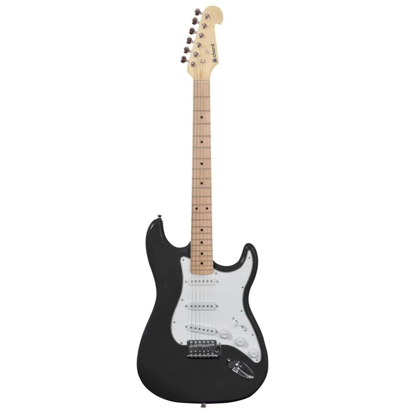 Chord | CAL63 Electric Guitar | Maple Fretboard | Black, Full Size, 174.525UK