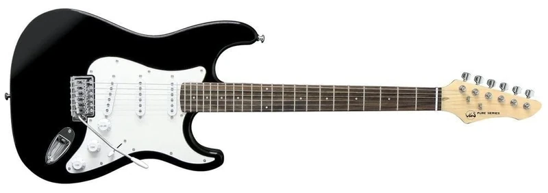 GEWA Electric Guitar RC-100 black, Solid basswood body, Maple neck, Pakkawood fingerboard, chrome hardware