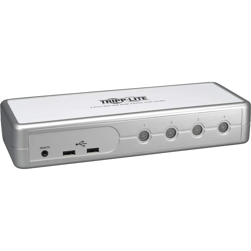 Tripp Lite Compact KVM Switch 4-Port DVI / USB w/ Audio & Cables (B004-DUA4-K-R)