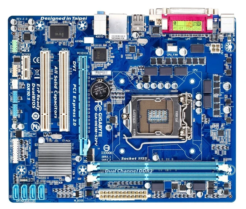 Gigabyte H61M-S2PV Motherboard (Intel Core, Socket 1155, H61 Express, mATX, Gigabit, LAN)