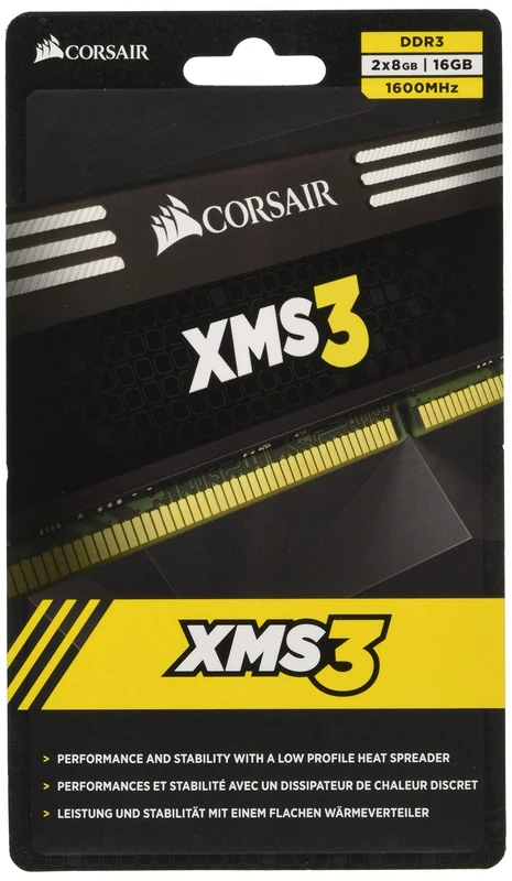 Corsair CMX16GX3M2A1600C11 XMS3 16GB (2x8GB) DDR3 1600 Mhz CL11 Performance Desktop Memory Kit
