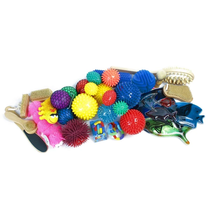 NRS Healthcare Tactile Sensory Stimulation Resources Bag, full of items - Image 1