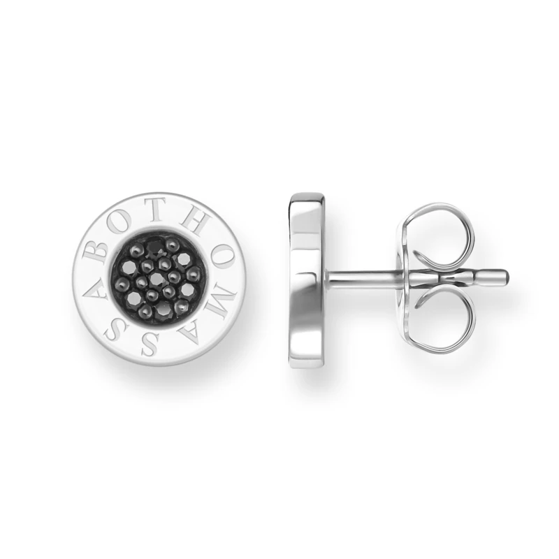Thomas Sabo Stud Earrings Classic Pav Black 925 Sterling Silver H1547-051-11